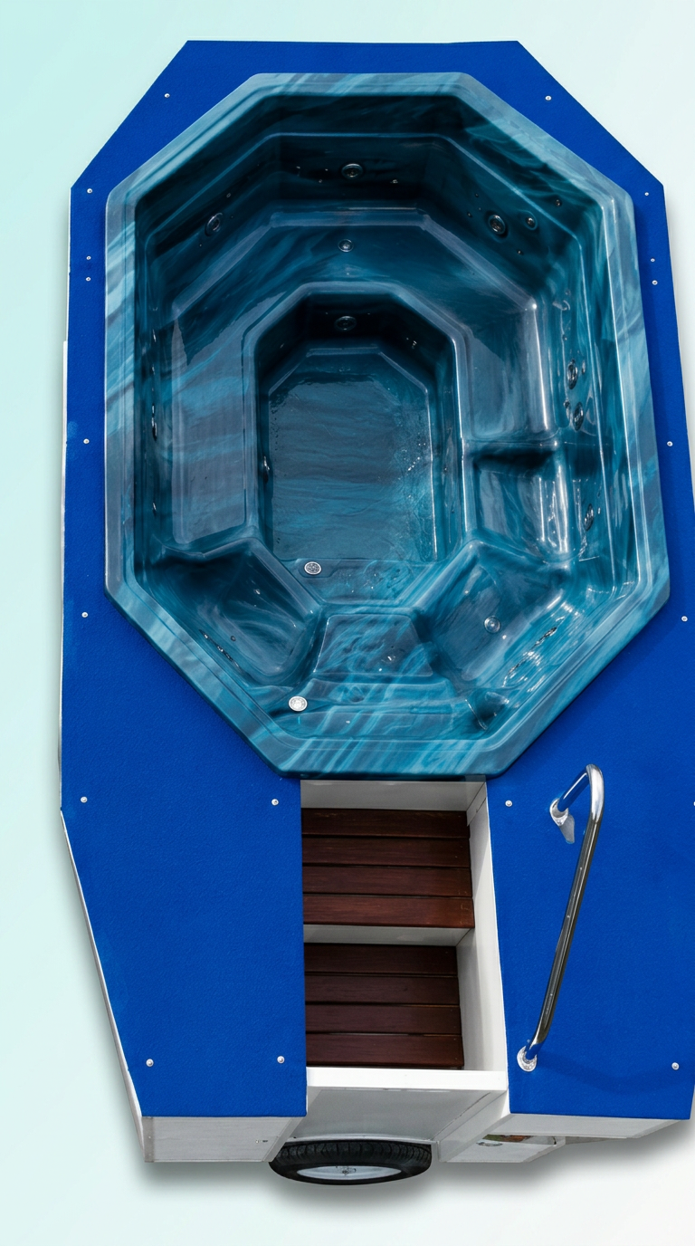 8–10 Seater Marbled Blue Spa