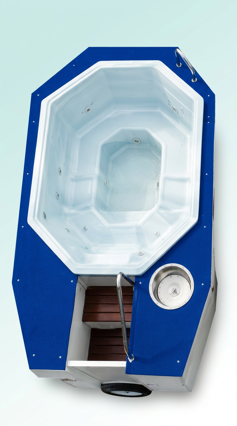 8–10 Seater Marbled Light Blue Spa